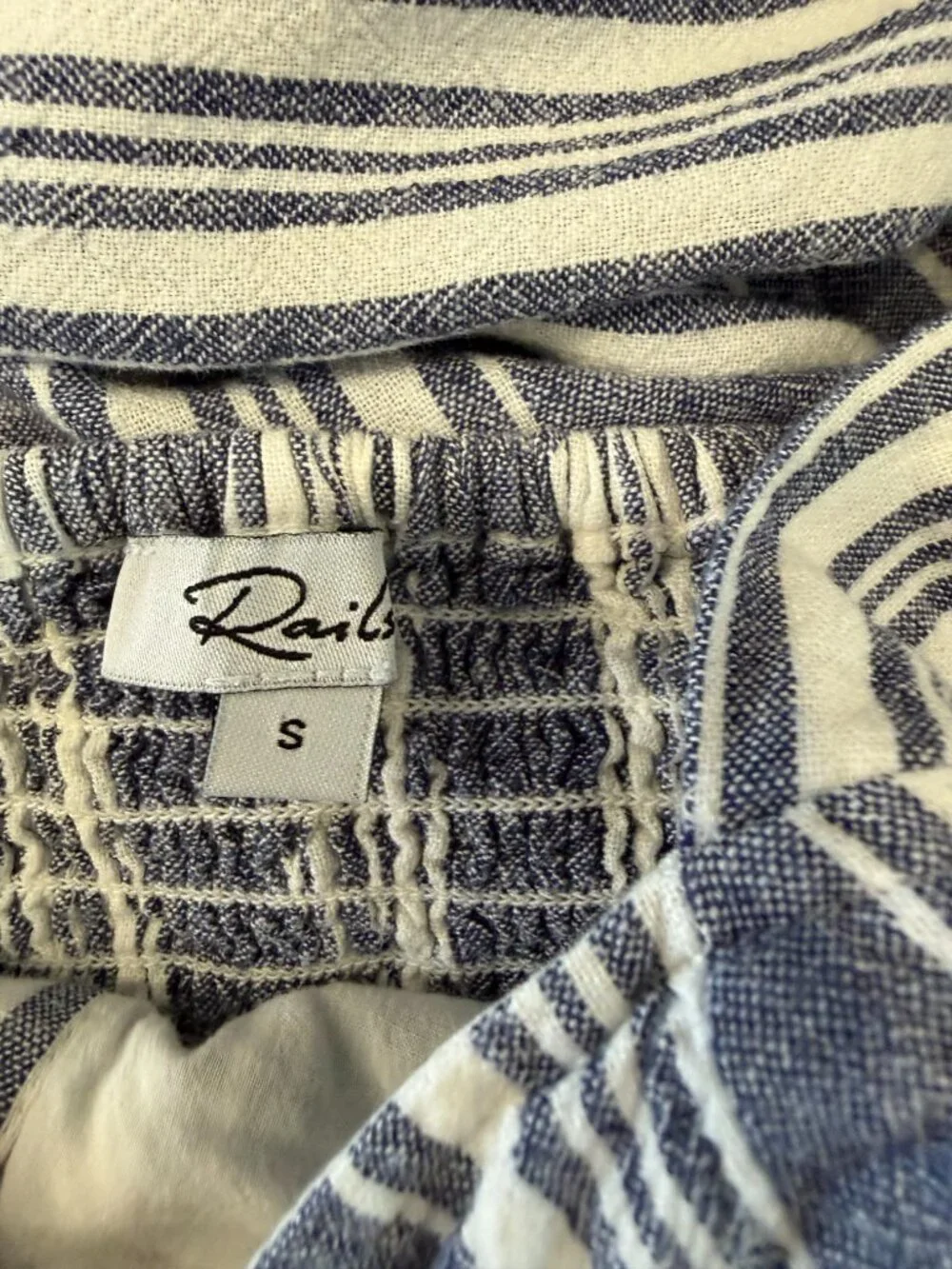 RAILS Kyra Seaport Striped Wide Leg Linen Blend Jumpsuit sz‎ S